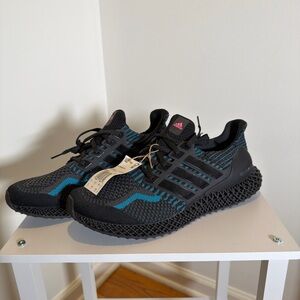 Adidas Kids Black and Teal Sneakers